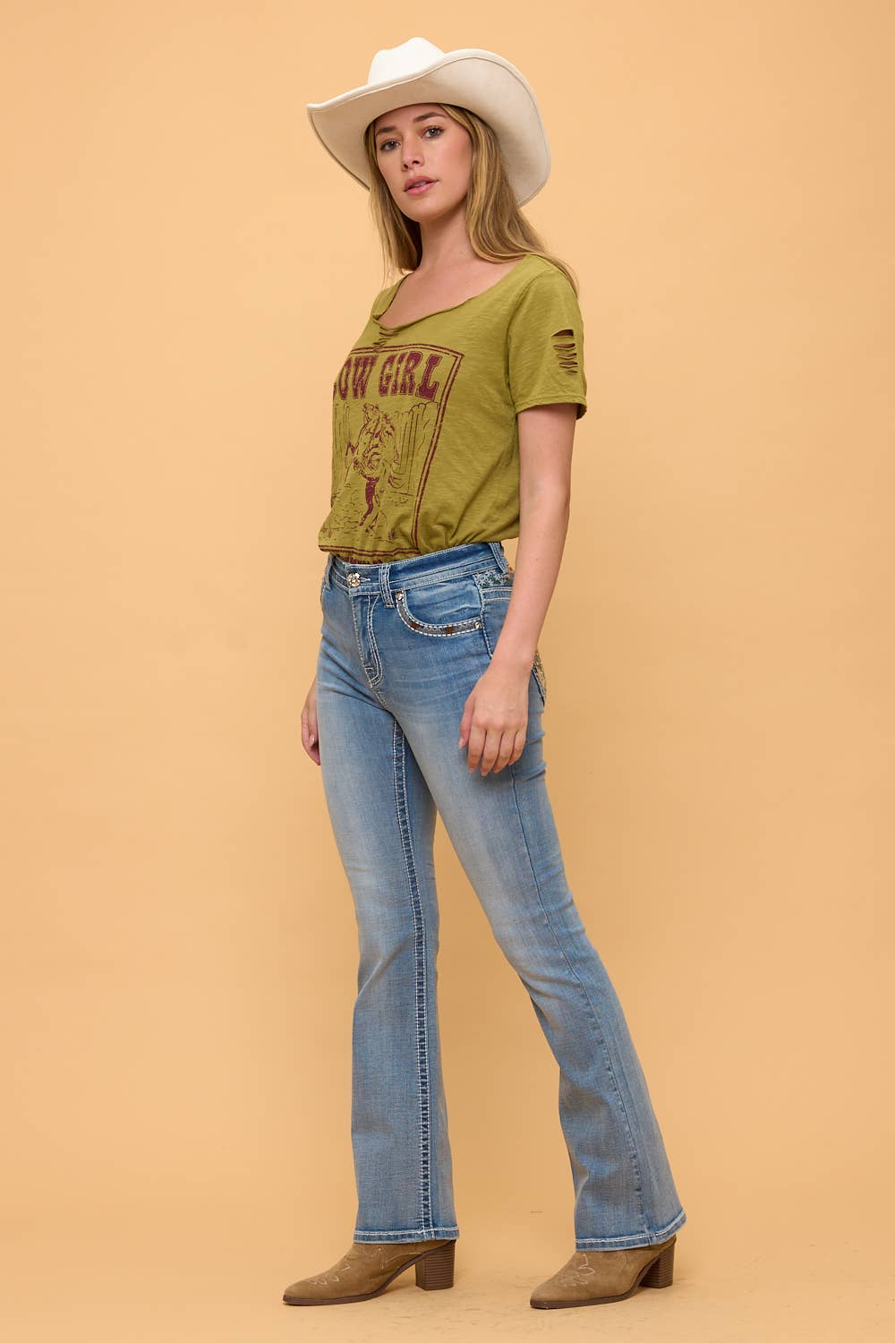 Westfield Eagle WT-789 Bootcut Stretchy Bling Jeans in Lightwash