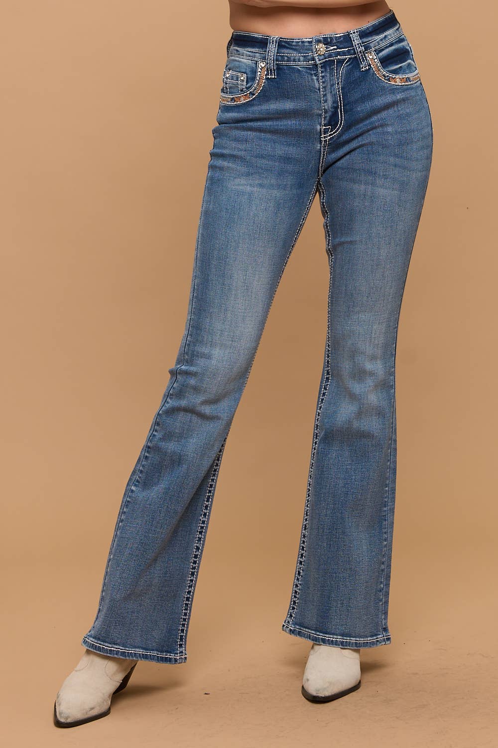 Westfield Eagle Flare Stretchy Jeans WF-821 Sandwash