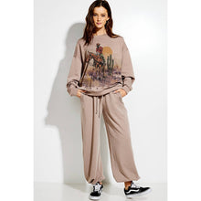 Load image into Gallery viewer, Desert rodeo print soft oversized sweatshirt set in Mocha TB915G10726
