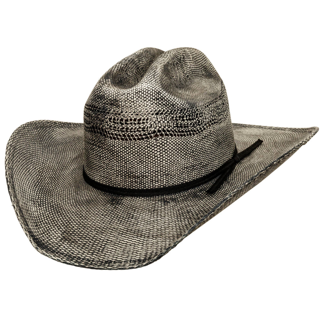 American Hat Makers Distressed Bangora Straw Hat - Style Moonwalk in Grey