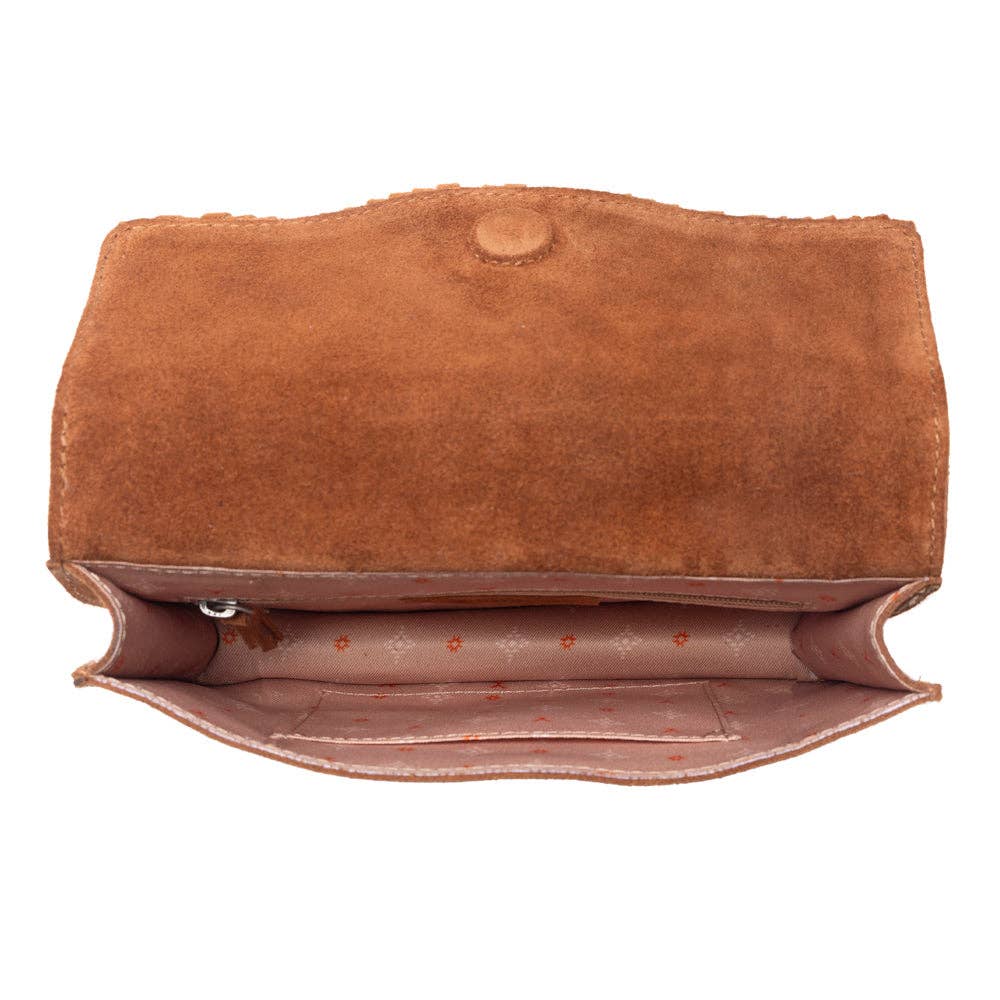 Myra Yellowstone Highland Range Suede Leather Belt Bag in Desert Tan: Desert Tan