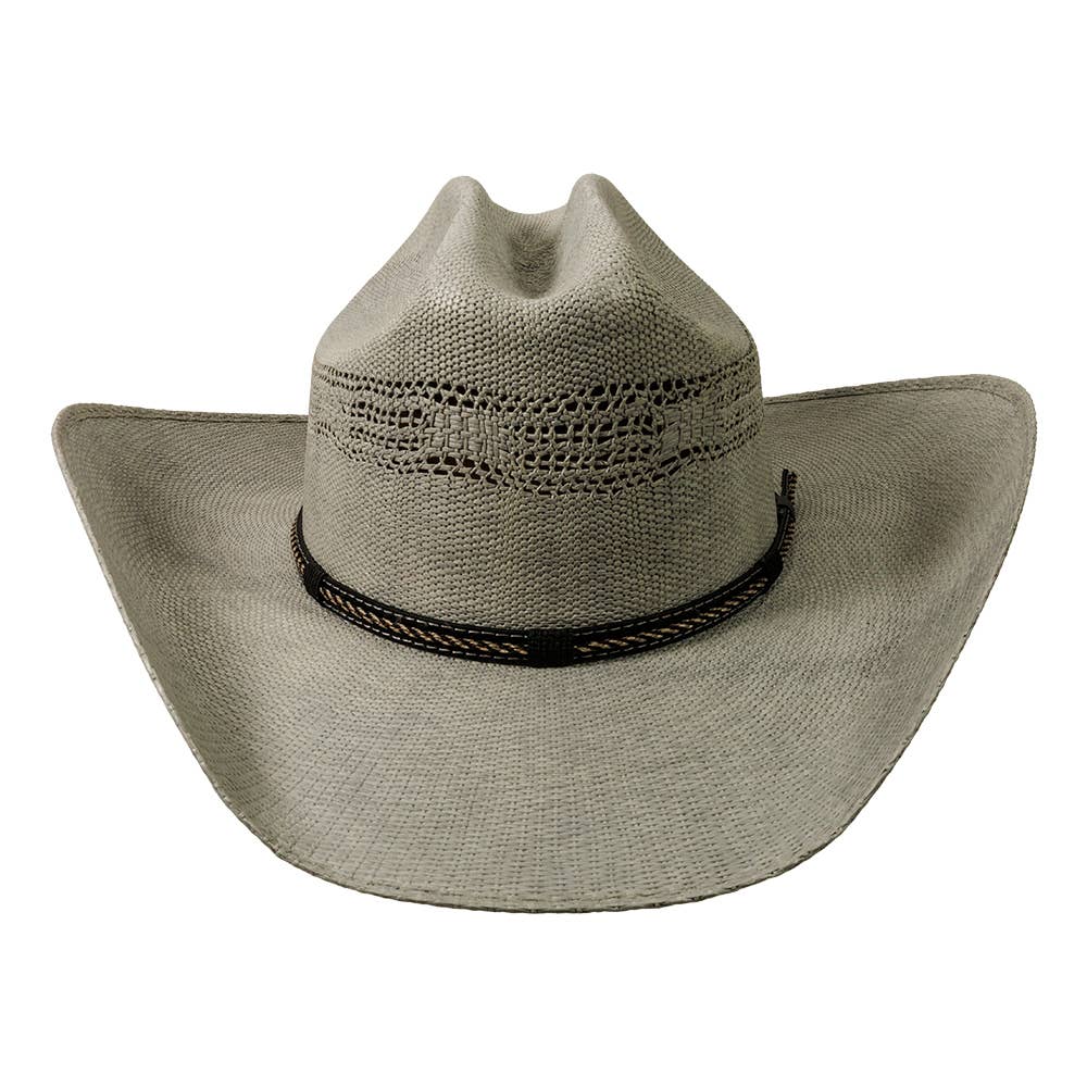 American Hat Makers Straw Cowboy Hat American Maverick in Grey