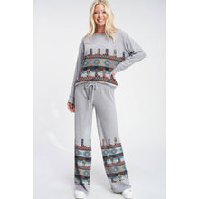 Load image into Gallery viewer, Boots Aztec print soft lounge wear set in Heather Grey TB625G12301A
