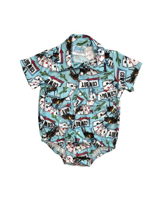Vegas Cowboy SS Pearl Snap Onesie BOYSS15