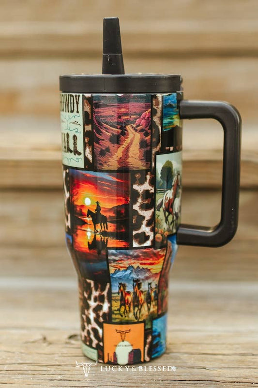 Leopard Collage Printed Tumbler (30oz) TPH50