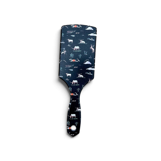 Western Linens Night rodeo hairbrush
