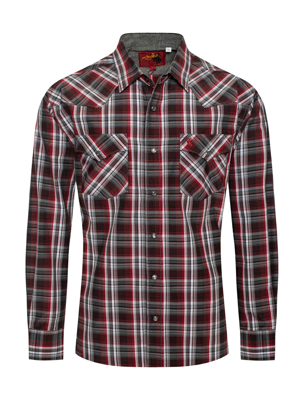 Rodeo Clothing Men's Western Long Sleeve Plaid Shirts With Snap Buttons PS400L-477