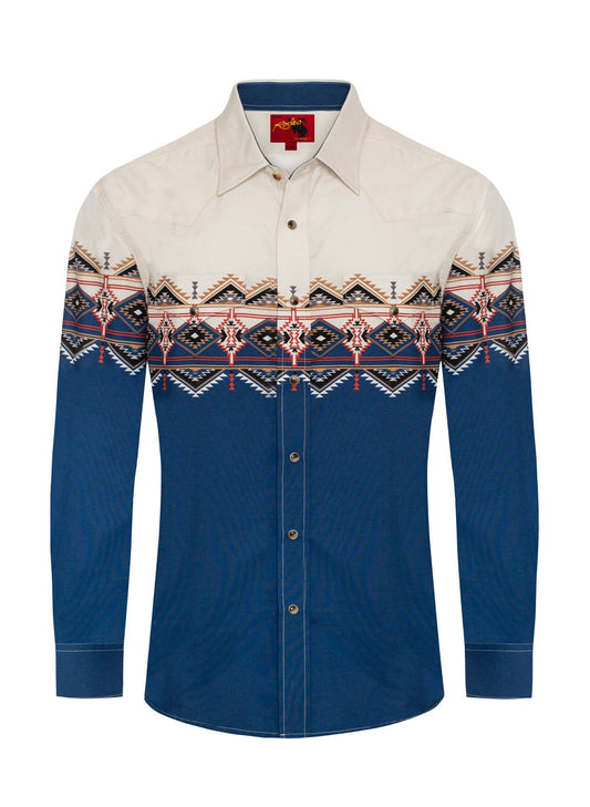 Rodeo Clothing Men's Western Pearl Snap Print Shirt - PS100L-1087