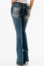 Load image into Gallery viewer, Grace in LA Steer Head Mid-Rise Boot Cut 34&quot; EB-S749
