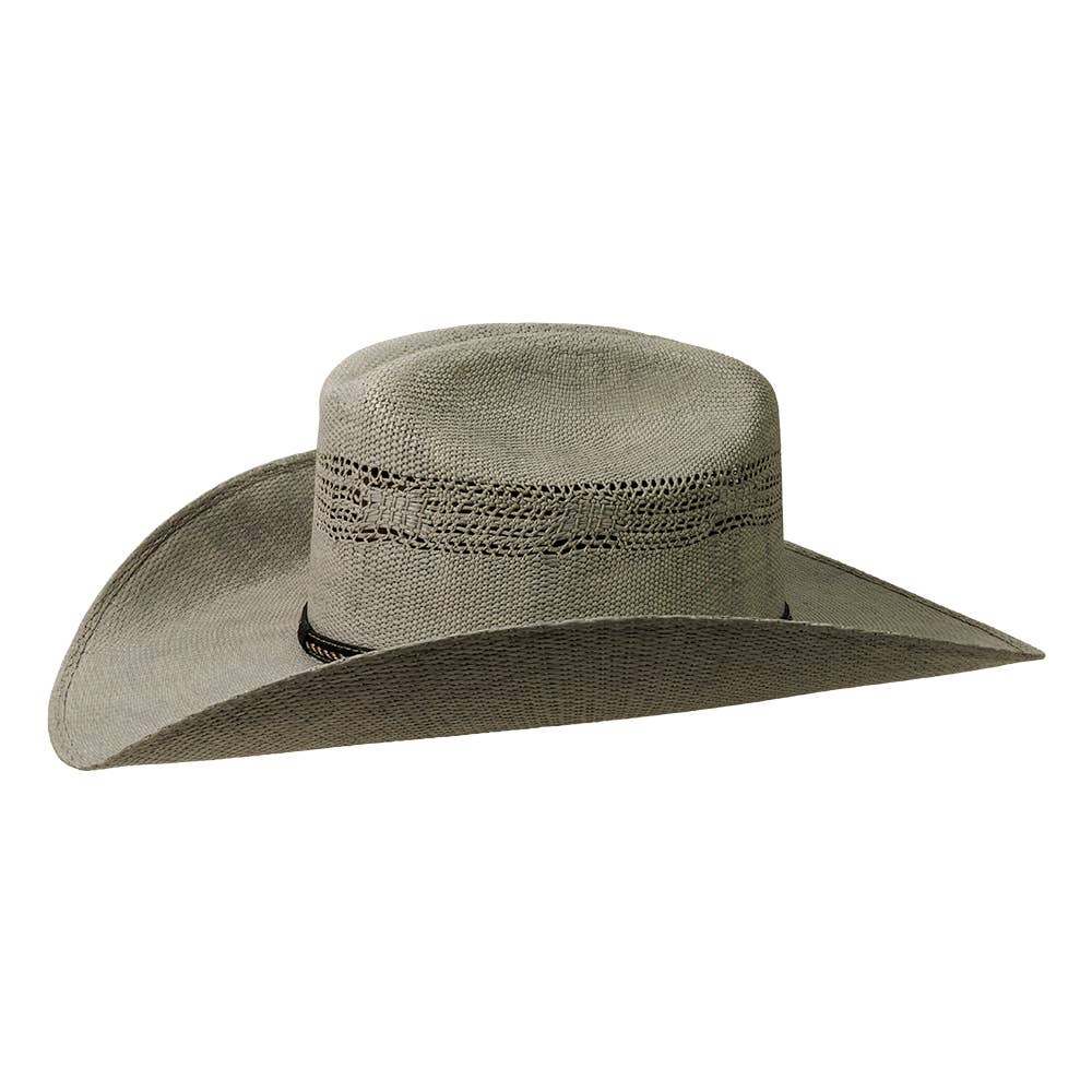 American Hat Makers Straw Cowboy Hat American Maverick in Grey