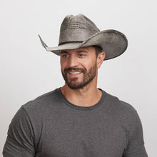 Load image into Gallery viewer, American Hat Makers Distressed Bangora Straw Hat - Style Moonwalk in Grey
