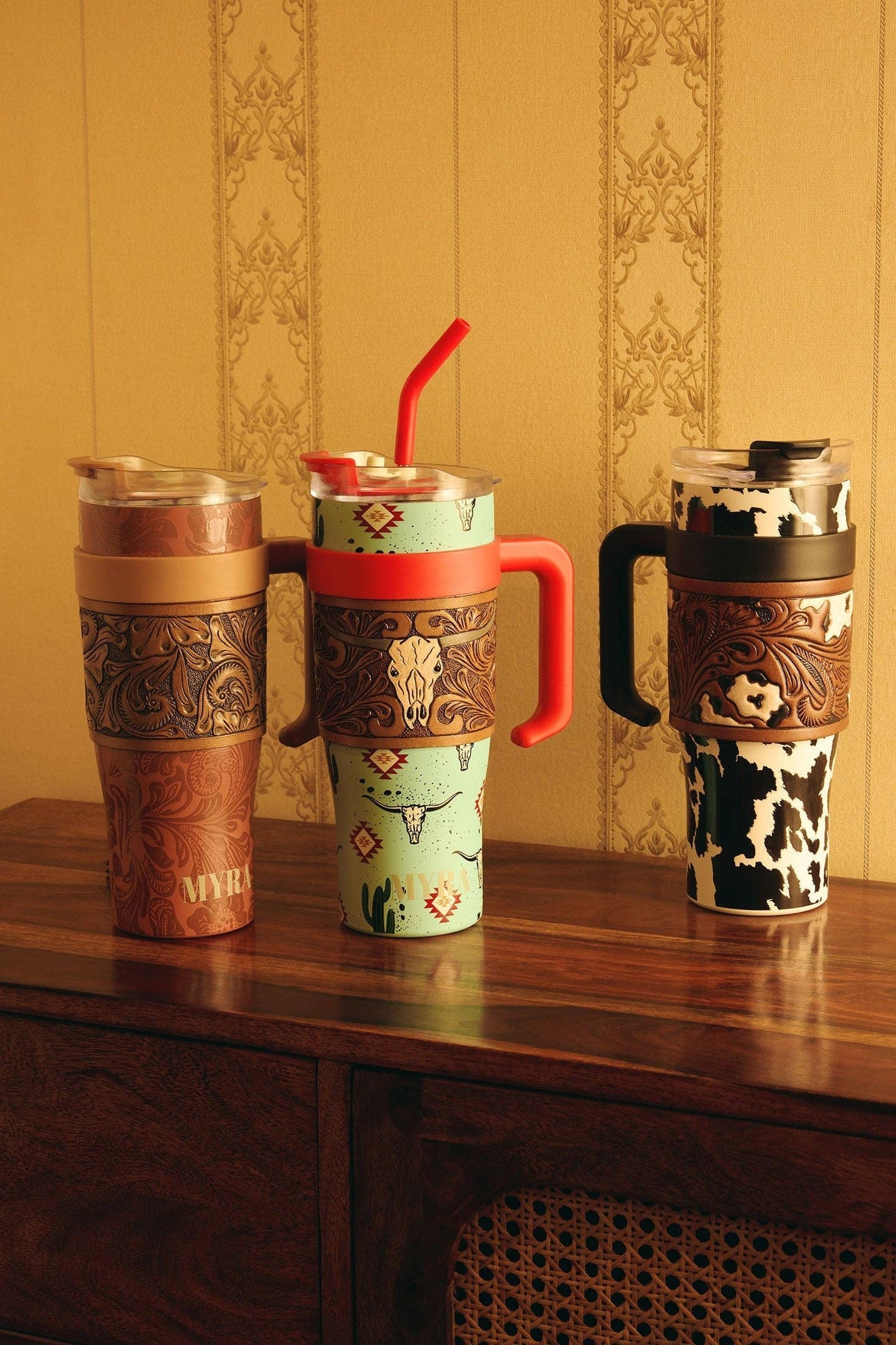 Myra S-12053 Wide Wyoming Tumbler In Brown and White: WITH TOOLING