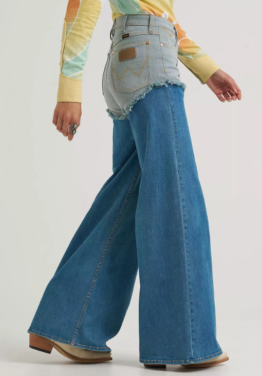 Wrangler 112388946 Lainey Wilson Chapped Cheeky Wide Leg Jeans