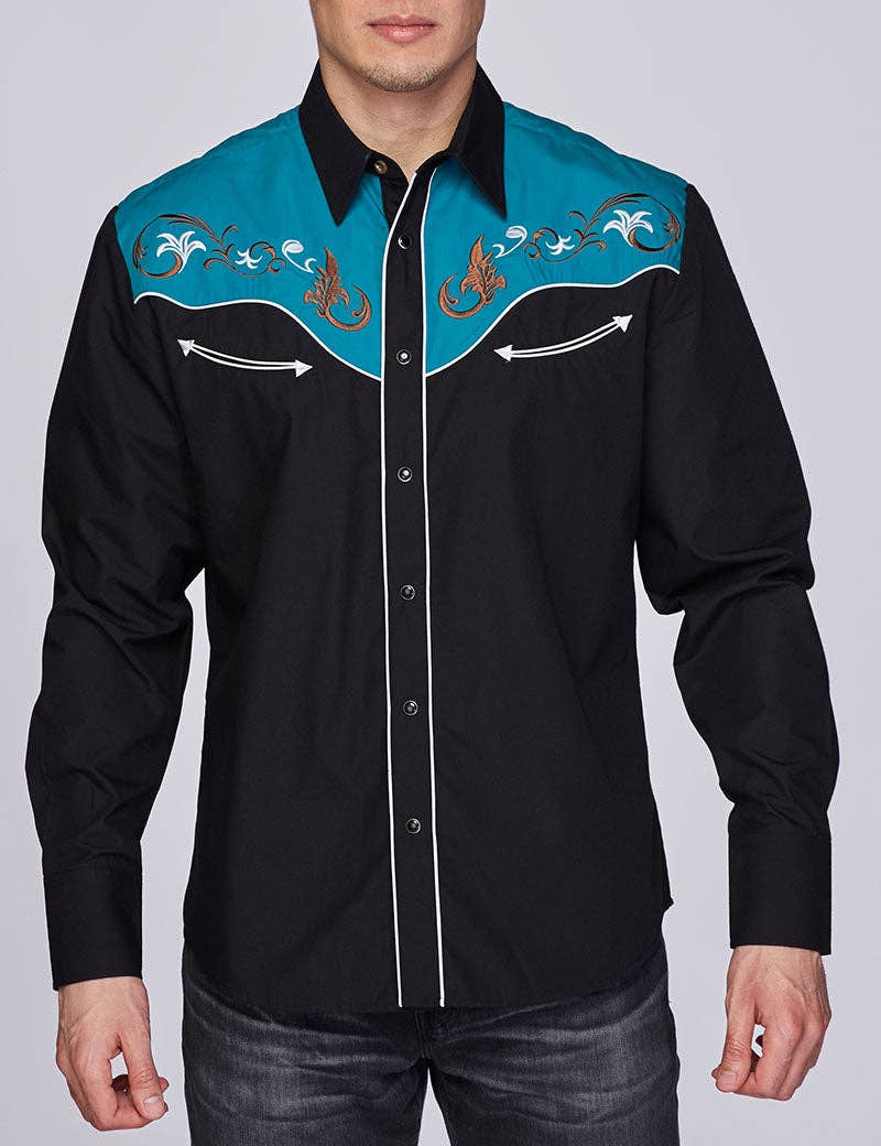 Rodeo Clothing Men's Western Cowboy Embroidery Shirt PS500-506