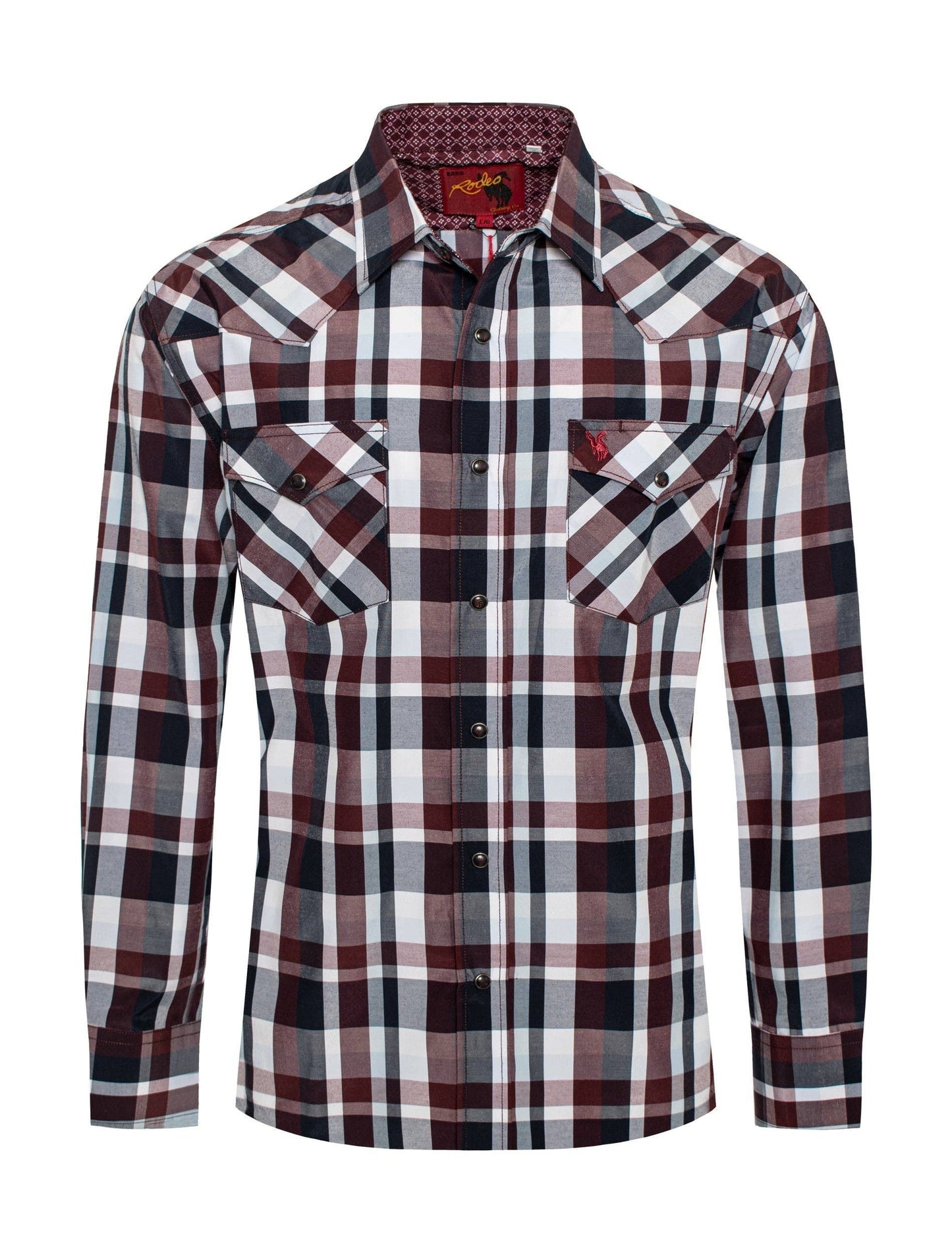Rodeo Clothing Men's Western Long Sleeve Pearl Snap Plaid Shirt PS400-416