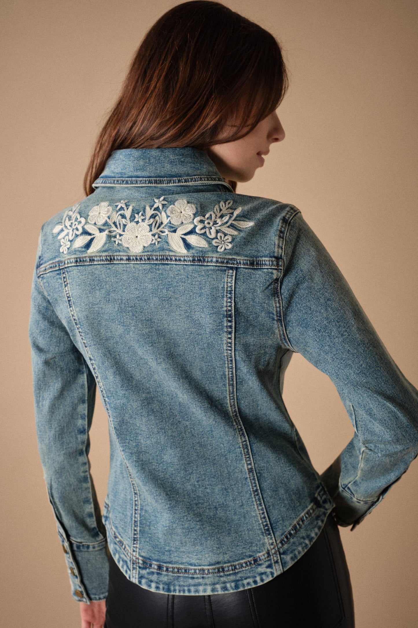Blue B 96079T Western Embroidered Denim Shirt
