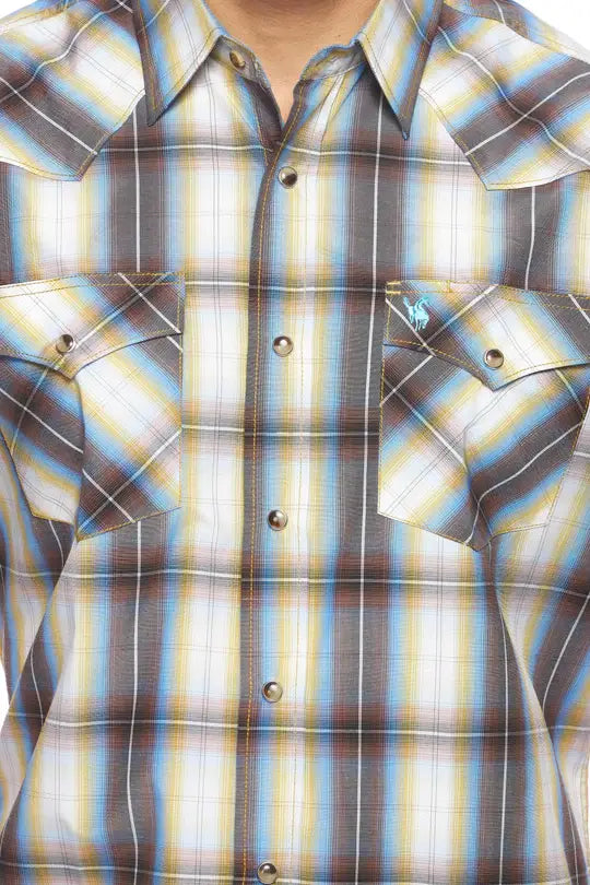 RODEO CLOTHING MEN'S PLAID SHORT SLEEVE SNAP Ps400S-492