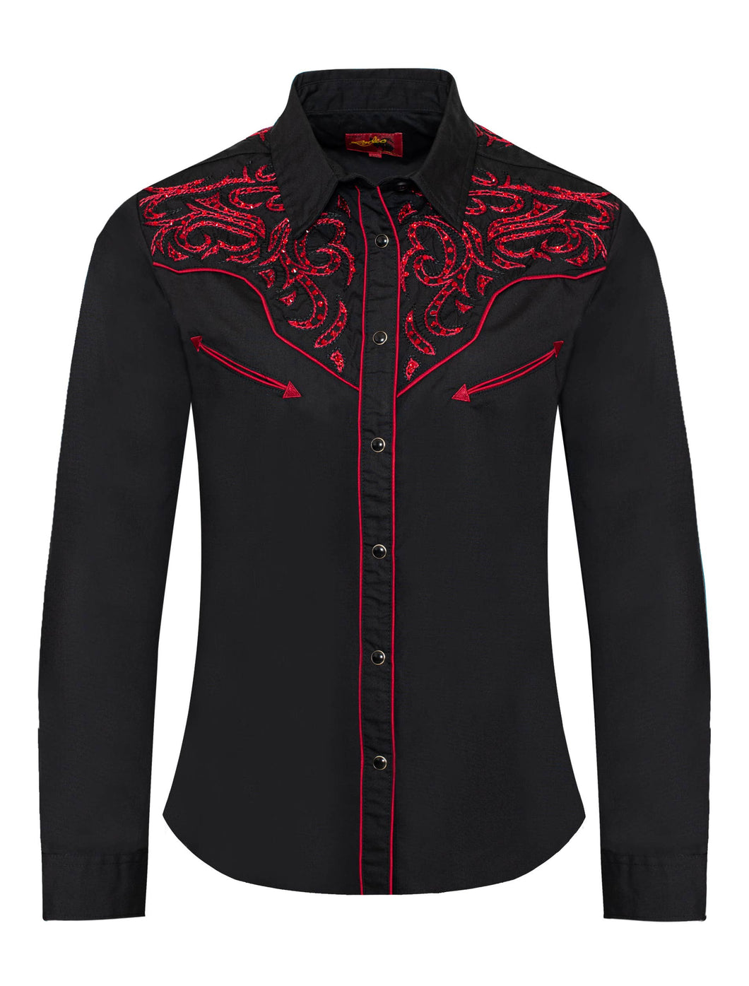 Women’s Western Embroidered diamond studded Shirt LS500-528