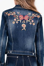 Load image into Gallery viewer, Grace in LA Floral Embroidery Detail Denim Jacket TE-51933

