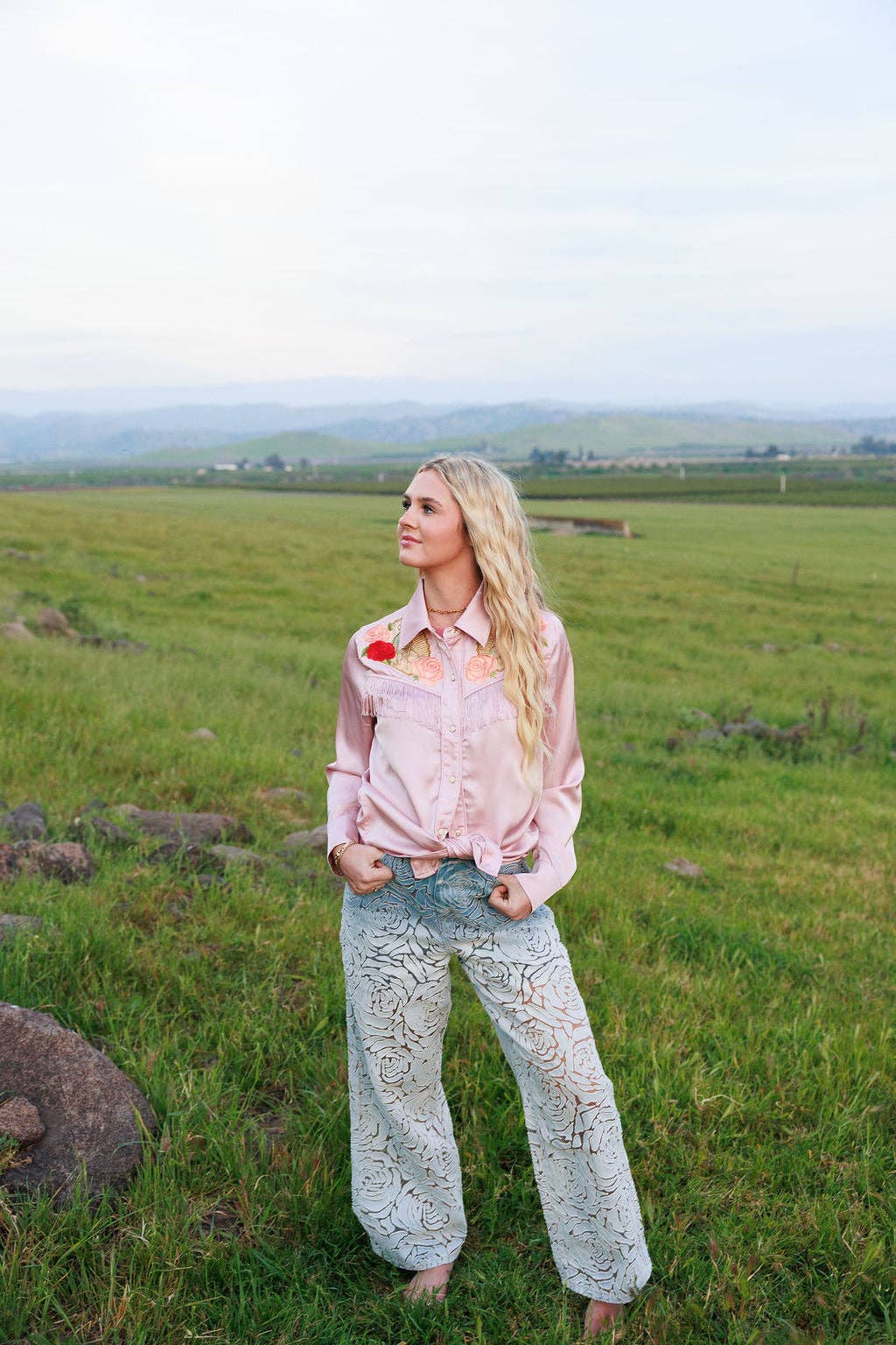 Rodeo Quincy Pale Pink Button Up M2884Q