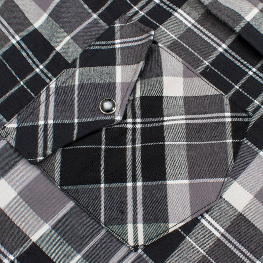 Men's Western Long Sleeve Flannel Shirts With Snap Buttons: FLS300-309
