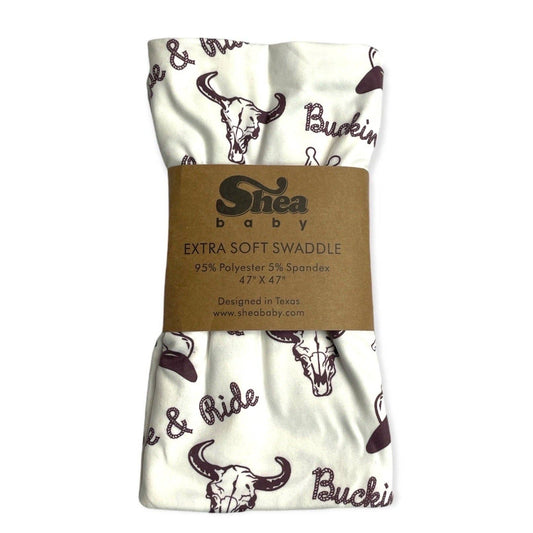 Shea Baby White Cowboy Swaddle SW01