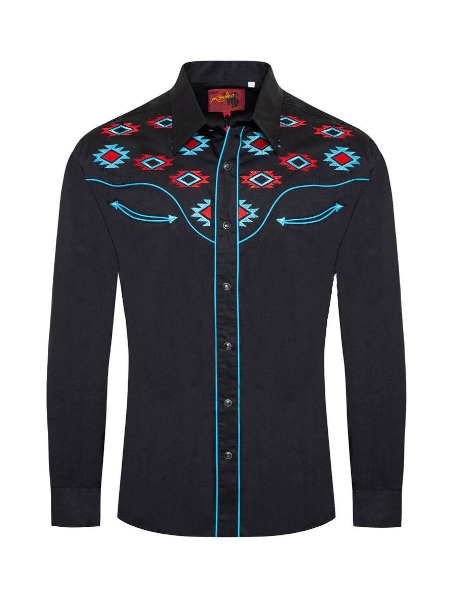 Rodeo Clothing Men's Western Cowboy Embroidery Shirt PS500L-572