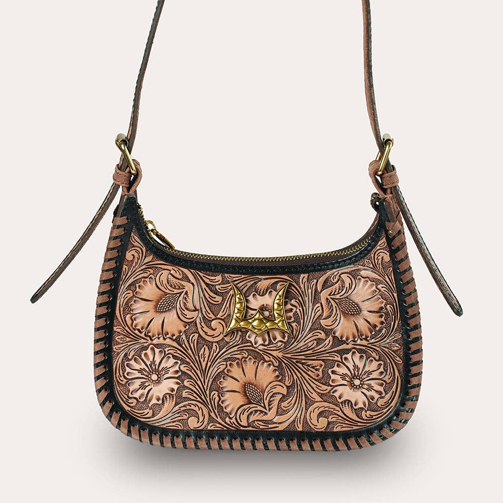 Myra Loyal West LW-SS26-611 Dannia Medium Purse in Distressed Black/Brown
