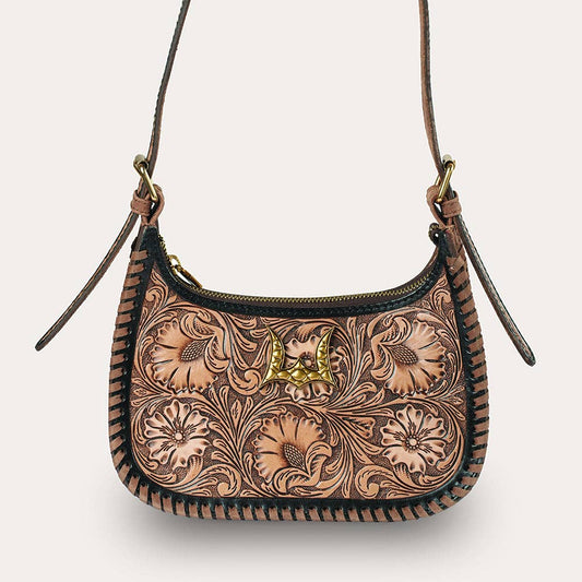 Myra Loyal West LW-SS26-611 Dannia Medium Purse in Distressed Black/Brown