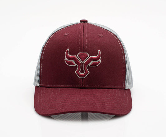 Rodeo Clothing TH101-1110-RED-GREY Cotton Twill Mesh Western Cap