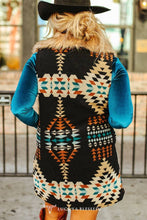 Load image into Gallery viewer, Lucky &amp; Blessed JO045 Black Aztec W Fur Collar Vest
