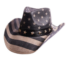 Load image into Gallery viewer, American Hat Maker Americana - Straw Cowboy Hat in Red/Blue
