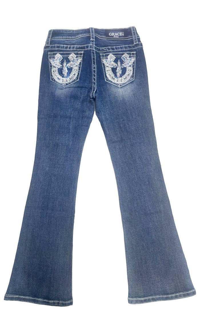 Grace in LA Girls Horse Shoe Pegasus Modify Boot Cut GB51958SL