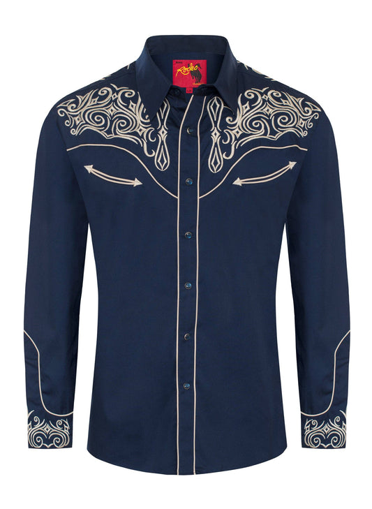 Rodeo Clothing PS500L-EC-549 Men's Western Cowboy Embroidery Shirt