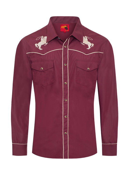 Rodeo Clothing Men's Horse Embroidery Western Shirts-PS560L-505