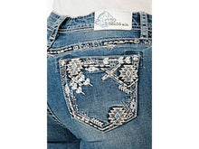 Load image into Gallery viewer, Grace in LA Aztec Embroidery Mid-Rise Boot cut EB-61780
