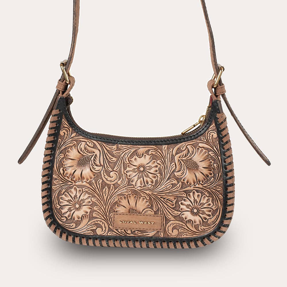 Myra Loyal West LW-SS26-611 Dannia Medium Purse in Distressed Black/Brown