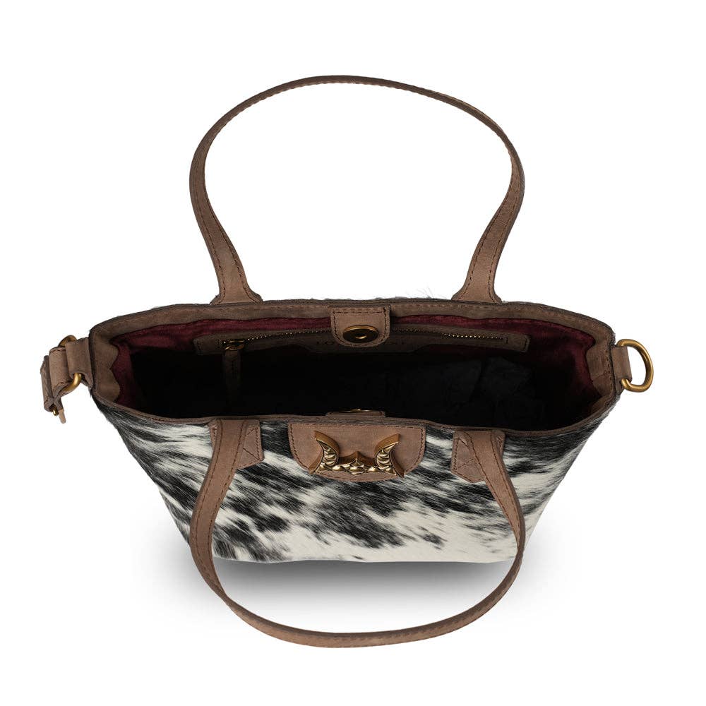 Myra Dakota Medium CrossBody - Black & White Cowhide: Black & White