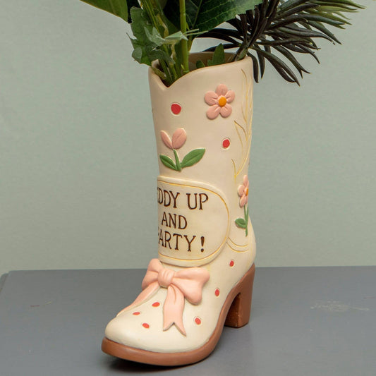 Giddy Up Cowboy Boots Vase GC1351