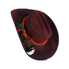 Load image into Gallery viewer, American Hat Makers Wool Felt Distressed Cowgirl Hat - Style Skylar: Multicolored
