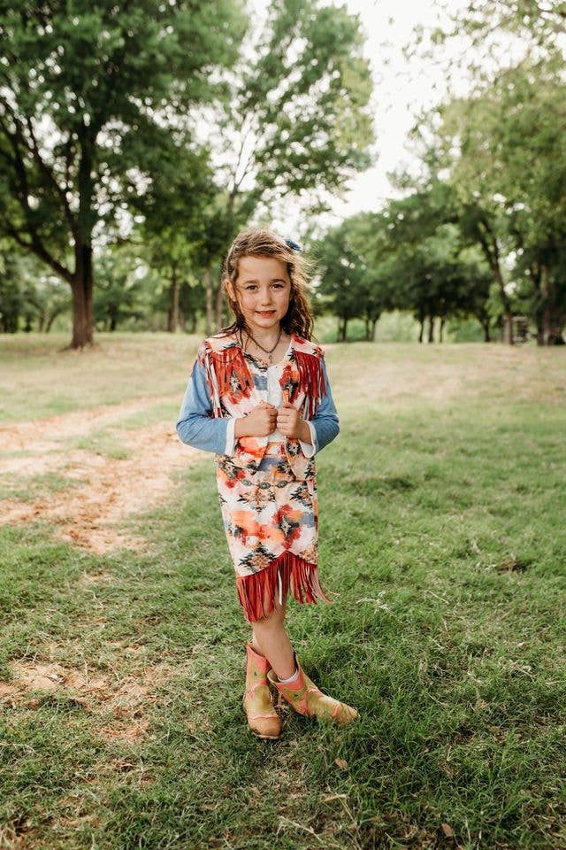 Aztec Denim & Fringe Set BMSET01