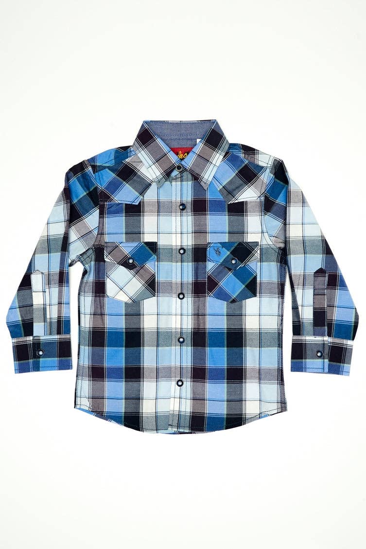 Rodeo Clothing Kids Plaid Western Long Sleeve Snap Shirt PS400K-468