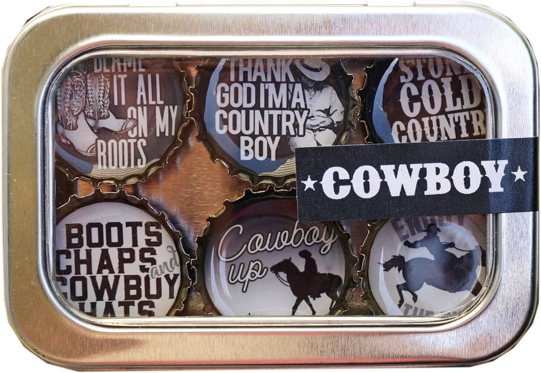 Cowboy Magnets by Kates Magnets set of 6