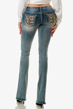 Load image into Gallery viewer, Grace In LA Cactus Quilt Embroidery Mid-Rise Bootcut EB-61828
