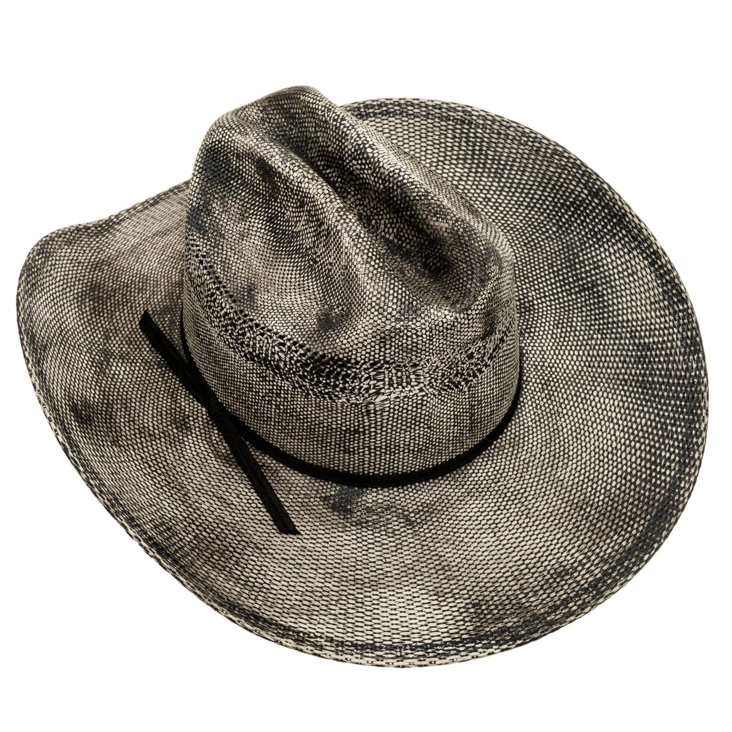 American Hat Makers Distressed Bangora Straw Hat - Style Moonwalk in Grey