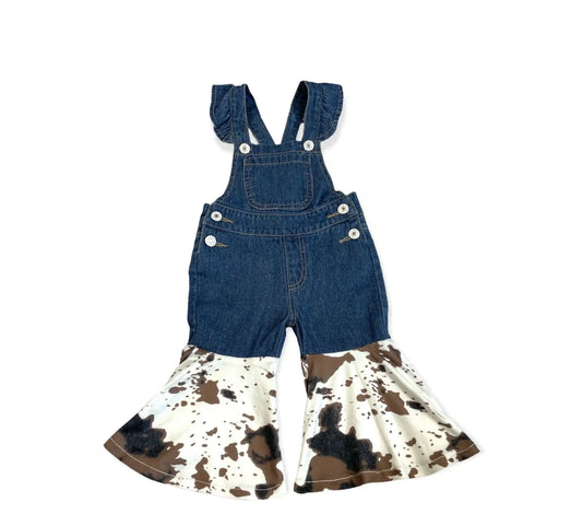 Shea Baby Brown Cowprint Overalls SBOV05
