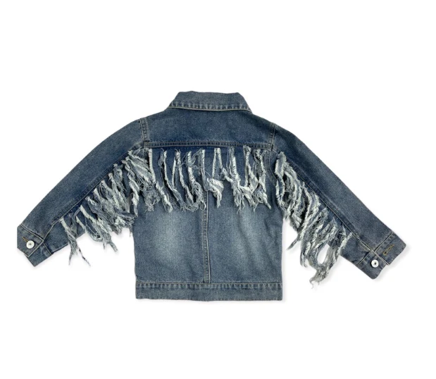 Denim Fringe Jacket, 0M-5T SBDJ01