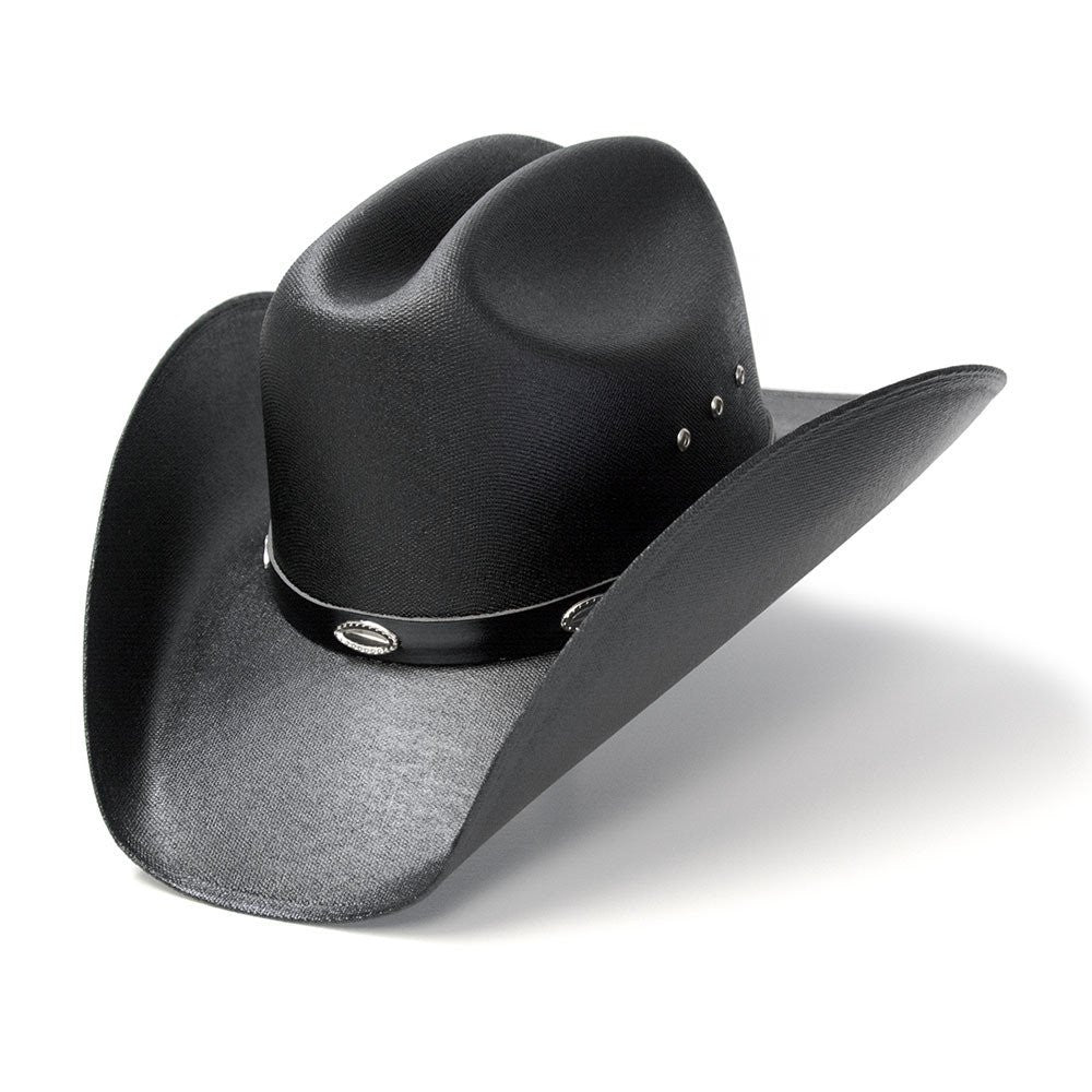 Western Express CA-4K Cattleman Straw Hat Silver Conchos Kids in Black