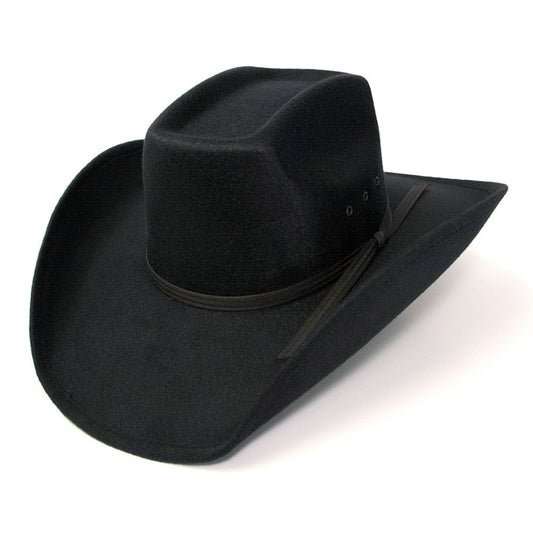 BFF459 Black Faux Felt 8 Second Cowboy Hat