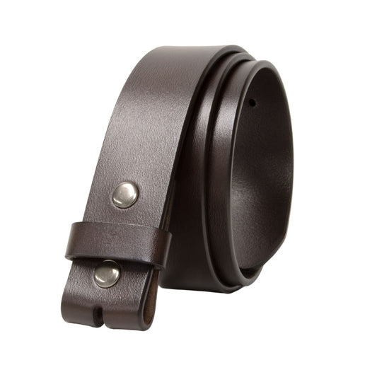 Western Express SL38 XM0100-BR Genuine Leather Snap Belt in Brown